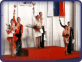 zľava: Brešťanský Adam & Chrapeková Dominika – eXtra dance team Bratislava (2), Štec Matej & Urbanová Natália – URBAN-DANCE STUDIO Bardejov (1), Gríger Juraj & Britaňáková Radka – TŠC TEMPO Kežmarok (3)